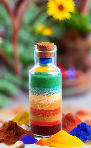sabbia colorata in bottiglia